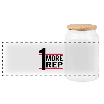 1 More Rep - Panorama Keksdose mit Holzdeckel - Weiß - Vorne