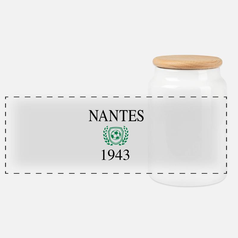 Nantes Ursprung 1943 - Panorama Keksdose mit Holzdeckel - Weiß