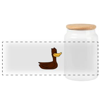 Funny Duck - Panorama Keksdose mit Holzdeckel - Weiß - Vorne