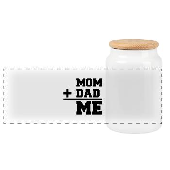 Mom Dad Me - Panorama Keksdose mit Holzdeckel - Weiß - Vorne