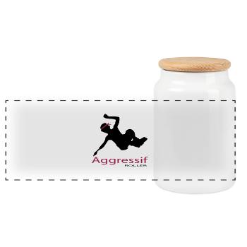 Roller Agressif - Boîte à biscuits avec couvercle en bois - blanc - Devant