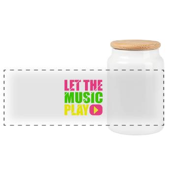 let the music play - Panoramic Cookie Jar with Wooden Lid - white - Front