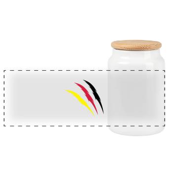 krallendeutschland - Boîte à biscuits avec couvercle en bois - blanc - Devant
