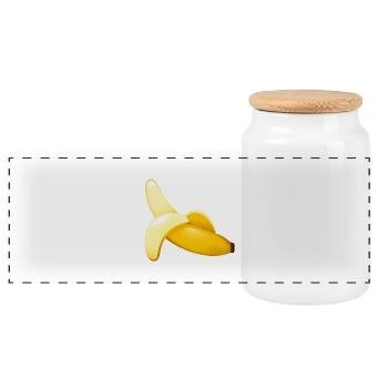 Smiley Banana - Boîte à biscuits avec couvercle en bois - blanc - Devant