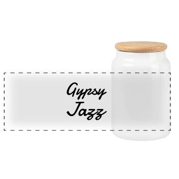 Jazz - Music - Blues - Funk - Jazzman - Groove - Panoramic Cookie Jar with Wooden Lid - white - Front
