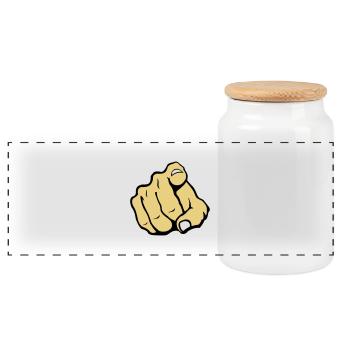 hand_you_2 - Panorama Keksdose mit Holzdeckel - Weiß - Vorne