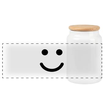 Smilie - Panoramic Cookie Jar with Wooden Lid - white - Front
