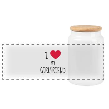 Amour / Saint Valentin / Coeur / Bébé / Love - Boîte à biscuits avec couvercle en bois - blanc - Devant