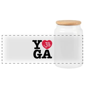 yoga - Panorama Keksdose mit Holzdeckel - Weiß - Vorne