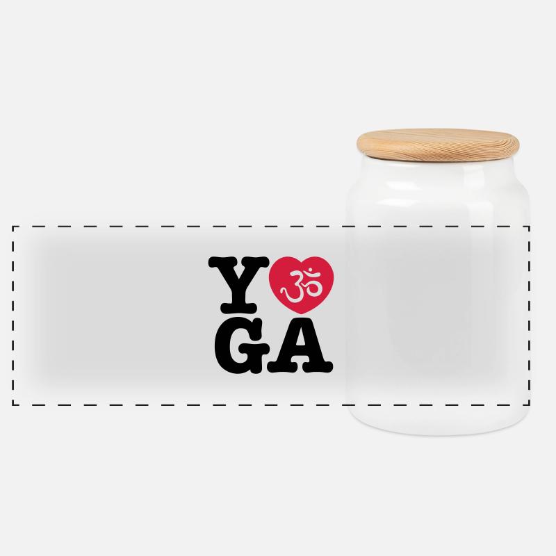 yoga - Panorama Keksdose mit Holzdeckel - Weiß
