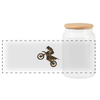 Rost Motocross - Panorama Keksdose mit Holzdeckel - Weiß - Vorne