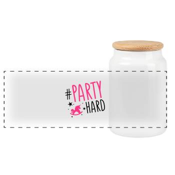 unicorn party hard - Panorama Keksdose mit Holzdeckel - Weiß - Vorne