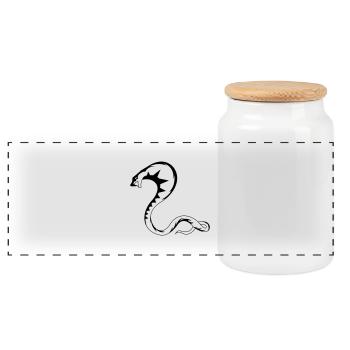 schlange_001 - Boîte à biscuits avec couvercle en bois - blanc - Devant