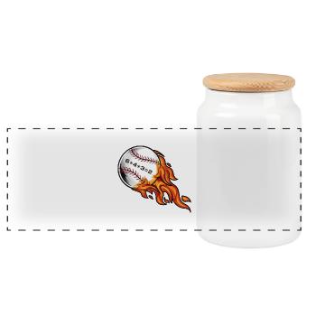 Baseball 6432 Double Jeu 6+4+3=2 Softball Math - Boîte à biscuits avec couvercle en bois - blanc - Devant