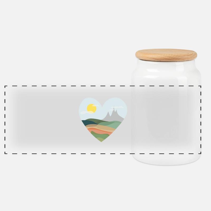 earthheart - Panorama Keksdose mit Holzdeckel - Weiß