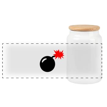 Bomb - Panoramic Cookie Jar with Wooden Lid - white - Front