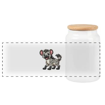 Hyène - Boîte à biscuits avec couvercle en bois - blanc - Devant