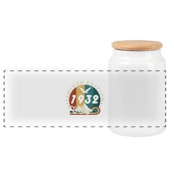 Aged to perfection 1933 Retro -Edition 2025. - Panoramic Cookie Jar with Wooden Lid - white - Front