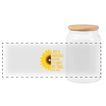 I Am A Caregiver Because It's What My Soul Carer C - Panoramic Cookie Jar with Wooden Lid - white - Front