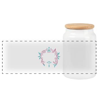 My Besties Kids May Be Feral - Panoramic Cookie Jar with Wooden Lid - white - Front