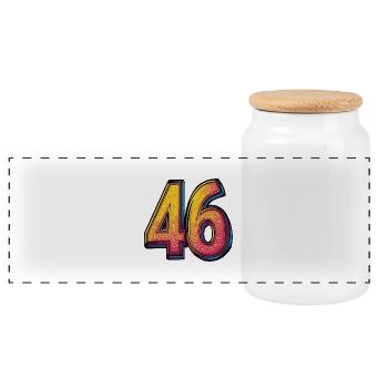 46 Symbole numérique - Boîte à biscuits avec couvercle en bois - blanc - Devant