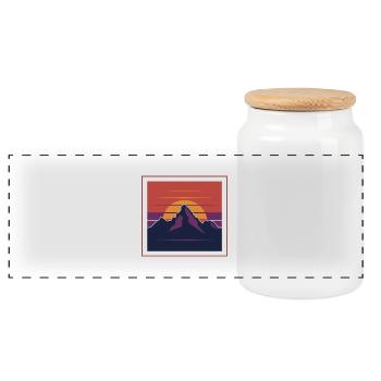 Sunset Peaks zwischen den Bergen - Panorama Keksdose mit Holzdeckel - Weiß - Vorne