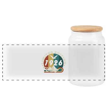 Aged to perfection 1927 Retro -Edition 2025. - Panoramic Cookie Jar with Wooden Lid - white - Front