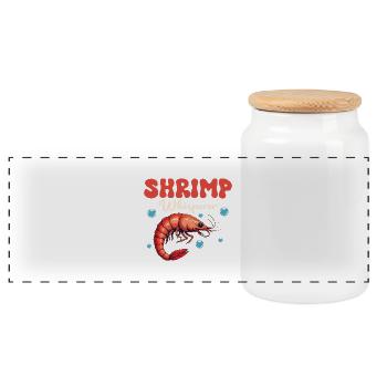 Shrimp Whisperer Seafood Shrimp Lover - Panorama Keksdose mit Holzdeckel - Weiß - Vorne