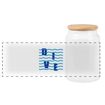Dive - Panoramic Cookie Jar with Wooden Lid - white - Front