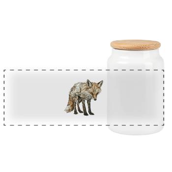 Fuchs - Panorama Keksdose mit Holzdeckel - Weiß - Vorne