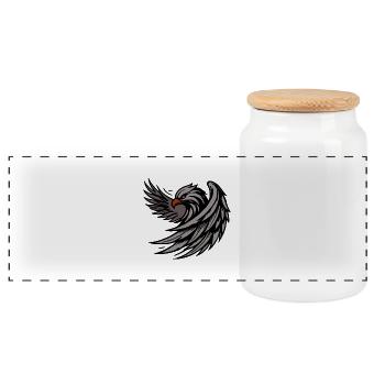 Aigle puissant - Boîte à biscuits avec couvercle en bois - blanc - Devant