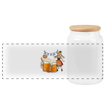 Bière Dirndle - Boîte à biscuits avec couvercle en bois - blanc - Devant