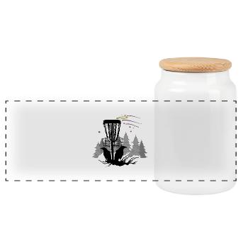 Golf disc - Panoramic Cookie Jar with Wooden Lid - white - Front