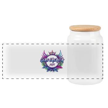 Gran Canaria 2025 Coloré - Boîte à biscuits avec couvercle en bois - blanc - Devant