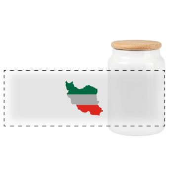 iran_flagg - Panoramic Cookie Jar with Wooden Lid - white - Front