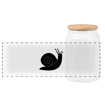 schnecke - Panorama Keksdose mit Holzdeckel - Weiß - Vorne