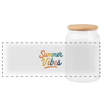 Summer vibes - Panoramic Cookie Jar with Wooden Lid - white - Front