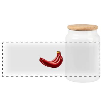 Banane rouge – Art exotique - Boîte à biscuits avec couvercle en bois - blanc - Devant