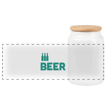 Amateurs de bière - Boîte à biscuits avec couvercle en bois - blanc - Devant