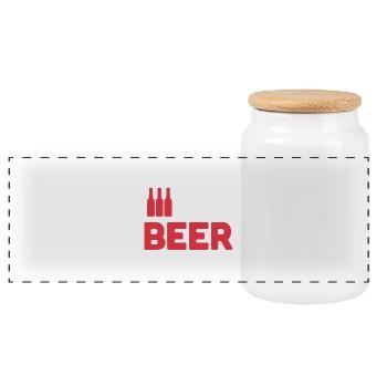 Amateurs de bière - Boîte à biscuits avec couvercle en bois - blanc - Devant