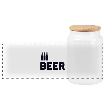 Beer Lovers - Panoramic Cookie Jar with Wooden Lid - white - Front