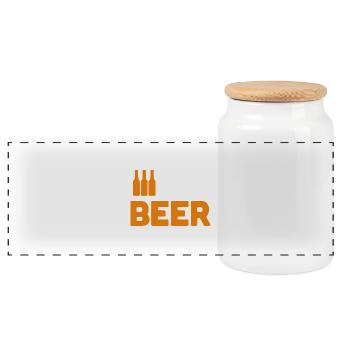 Beer Lovers - Panoramic Cookie Jar with Wooden Lid - white - Front