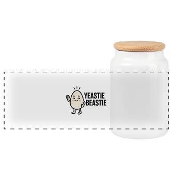 Yeastie Beastie Motiv Shirt - Panorama Keksdose mit Holzdeckel - Weiß - Vorne