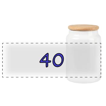 ANNIVERSARY. HAPPY BIRTHDAY. HAPPY BIRTHDAY. - Panoramic Cookie Jar with Wooden Lid - white - Front