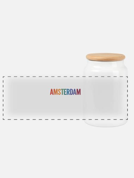 AMSTERDAM - Panorama Keksdose mit Holzdeckel - Weiß