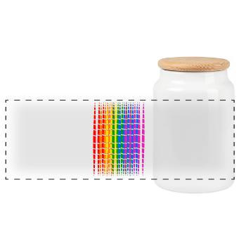 Conception colorée de chemise de fête de la fierté gay - Boîte à biscuits avec couvercle en bois - blanc - Devant