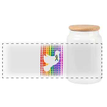 Plume de fierté colombe Ukraine - Boîte à biscuits avec couvercle en bois - blanc - Devant