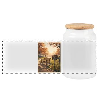 Reserved_for_Daydreaming - Panoramic Cookie Jar with Wooden Lid - white - Front