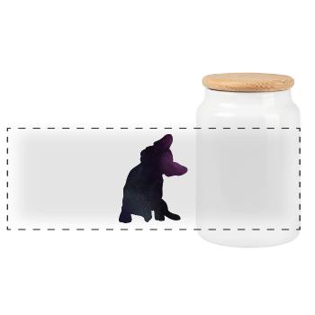 French Bulldog - Panorama Keksdose mit Holzdeckel - Weiß - Vorne