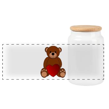 Valentine Ours / Couple Girlfriend - Boîte à biscuits avec couvercle en bois - blanc - Devant